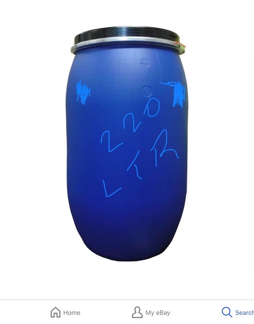 220 LITRE BLUE Barrel Lock Lid ,210 45 Gallon Drum Plastic shipping In