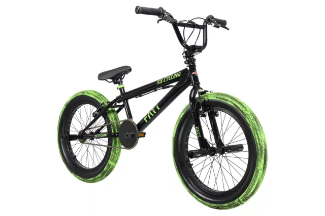 Vélo 20 BMX Freestyle Jaune Électrique pour Enfant Garçon COPPI