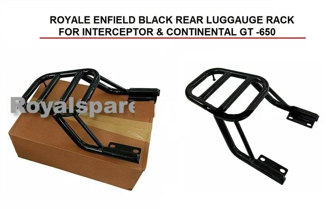 Interceptor With Rear Rack BLACK REAR LUGGAGE Rack Fits Royal Enfield Interceptor & Continental Gt ...