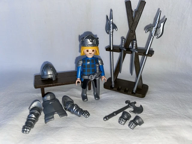 Set Playmobil Armurier Médiéval - Étagère à Armes, Lances, Accessoires Château