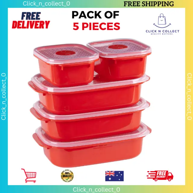 Decor Microsafe Oblong Food Containers Storage Set Leakproof Plastic Lunch Box