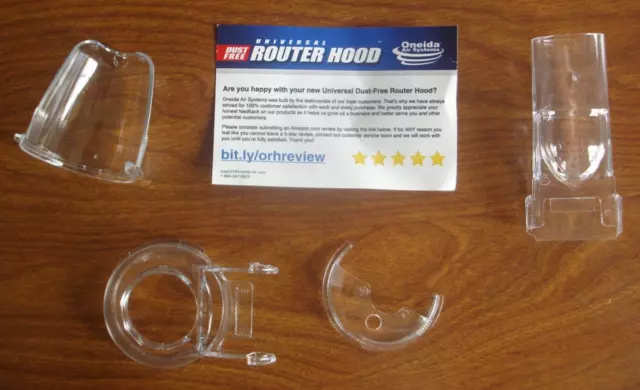 Oneida Router Hood Universal Dust Free Power Tool Vacuum Attachments, Parts Only