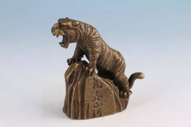 chinese bronze hand cast up tiger statue collectable figure gift netsuke