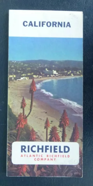 1966 California road  map Atlantic Richfield gas  oil