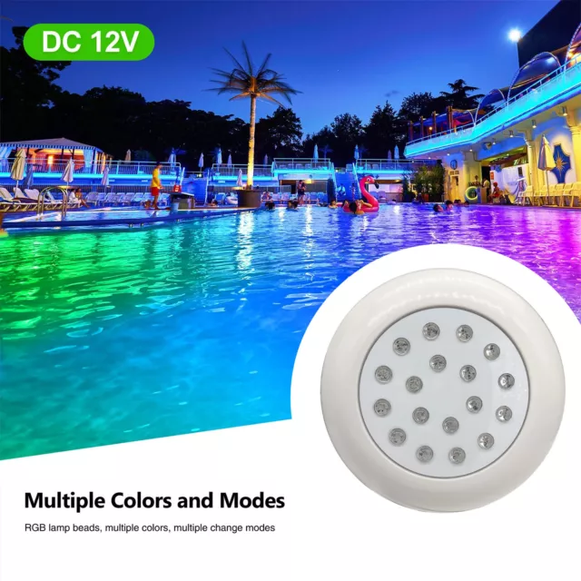 12W/38W DC12V LED Underwater Light IP68 Waterproof RGB Swimming Pool Lighting 2