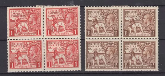 GB KGV 1925 Wembley Exhibition Block Of 4 Set SG432/433 MNH (2 MH) BP6788