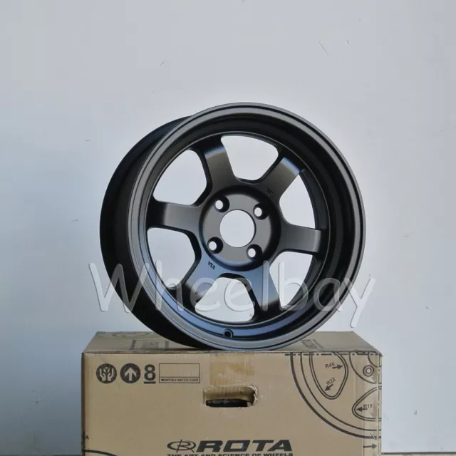 4 Pcs Rota Wheel Grid V 15X7 4X100 +20  Satin Blk