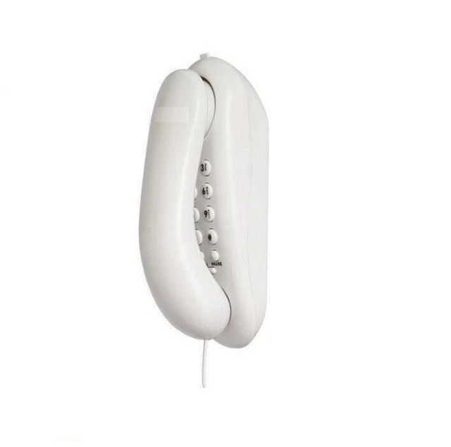 Trimline Wall Mountable Corded Phone- Stylish For Home Or Office- TP4WH