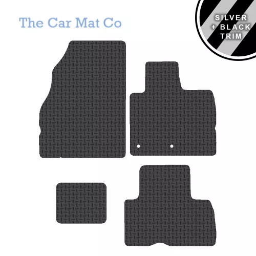 Car Mats for Renault Scenic 2009 to 2016 Fitted Rubber Silver Stripe Trim