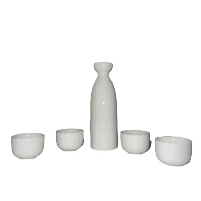 White ceramic serving set of 5