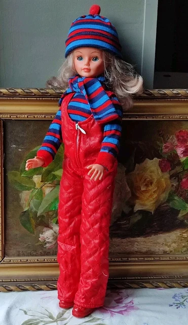 ANCIENNE COMBINAISON TENUE POUPEE CATHIE DE BELLA SKI VINTAGE