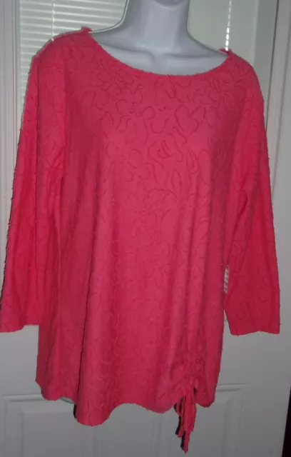 Preowned ST. JOHN'S BAY Peached Pink Size-PS Ruffled Neck *Free Bracelet* 1984