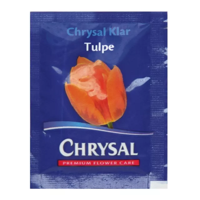 Chrysal Trasparente Tulipano Nahrung IN Forma-Polvere 5 G 50 Pezzo Tulpenfrisch