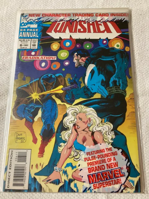 The Punisher ANNUAL #6P (2nd Series) 1993 VF+/NM Marvel Comics Polybagged/Card