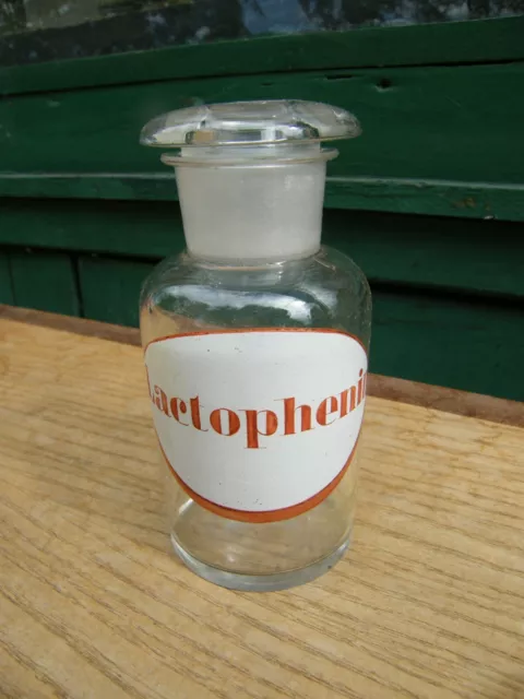 Flasche Apotheke Apotheker Antik Lactophenin