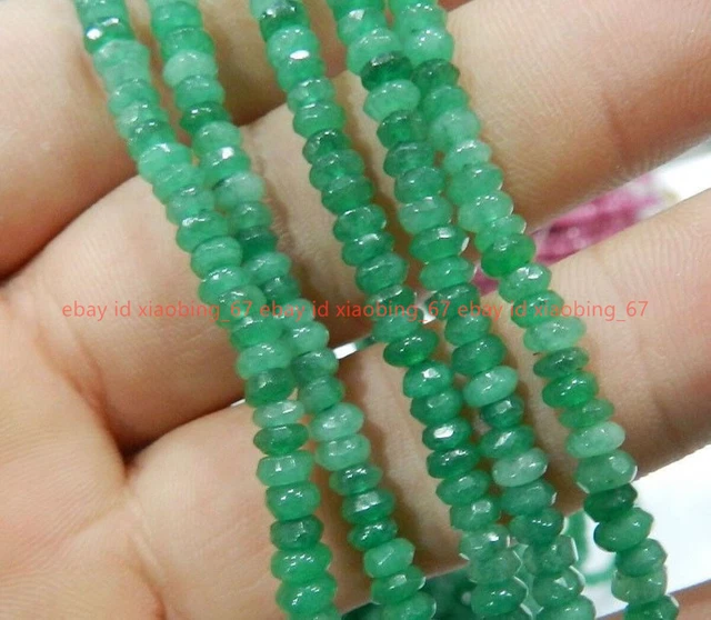 15 Inches Beautiful 2x4mm Faceted Green Jade Abacus Gemstone Loose Beads AAA