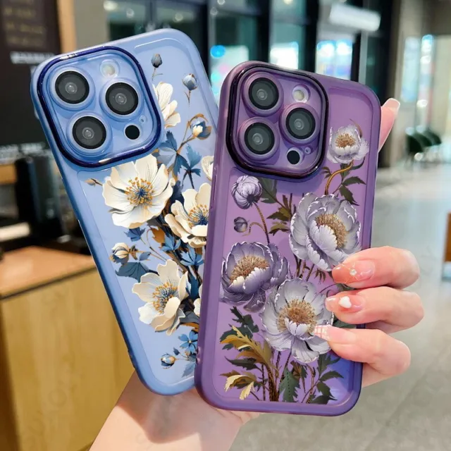 For iPhone 15 14 13 Pro Max 12 11 Flower Luxury Silicone Shockproof Case Cover