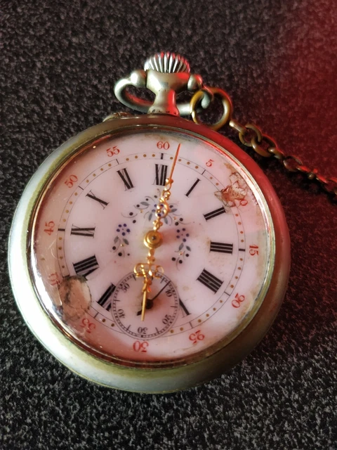 Montre Gousset Mécanique Ancienne Avec Chaîne Chatelaine - Marque MOD, Occasion Fonctionnelle