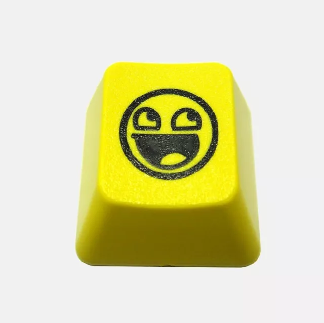 Yellow Awesome Face Novelty Doubleshot Cherry MX Keycaps / Key cap