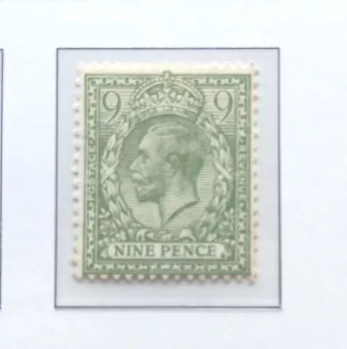 GB KGV 1922 MNH Royal Cypher 9d Olive-green SG393a Cat £225 Unmounted see photos