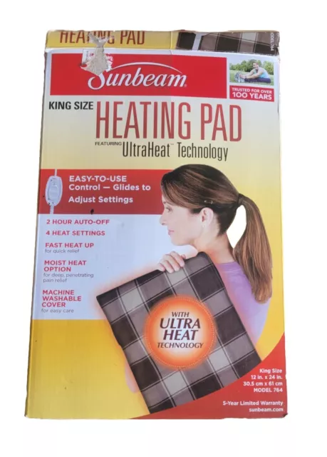 Sunbeam Heating Pad for Pain Relief  King Size UltraHeat 4 Heat Settings  New