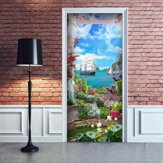 Decorazione adesiva Porta Il Veliero sticker lavabile pvc varie misure