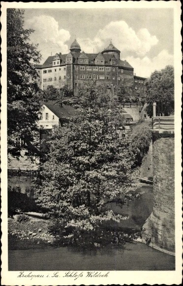 Ak Zschopau im Erzgebirge Sachsen, Schloss Wildeck - 3639912
