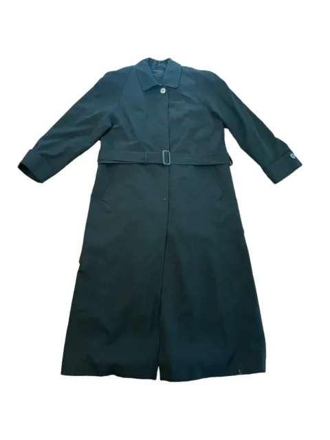 Jones New York Womens Belted Wool Trench Coat Black Sz M removable liner FLAW