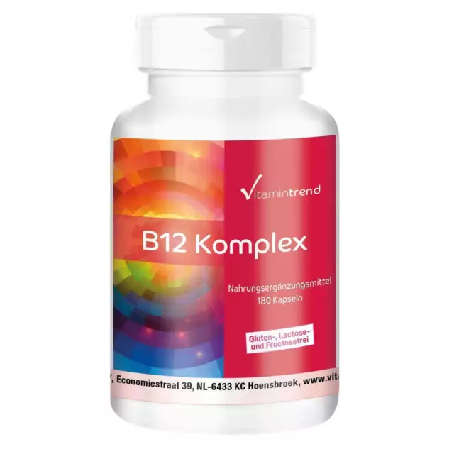 Complexe de vitamine B12 1000 µg - 180 gélules de méthyle, adénosyle et...