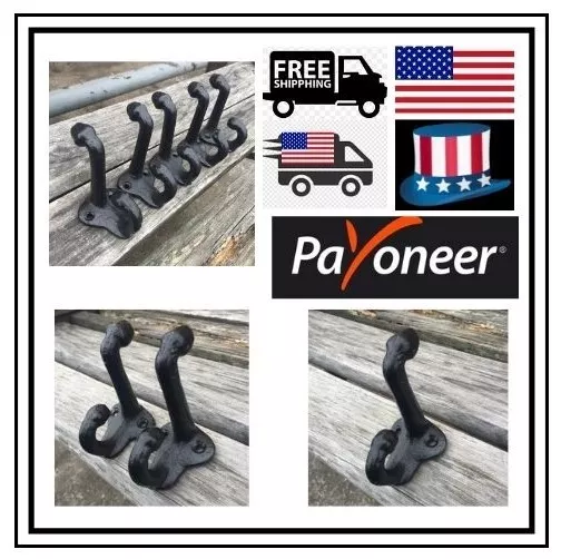 Vintage Style Cast Iron Wall Coat Hooks Hat Hook Hall Tree 2 3/4" Black GG001