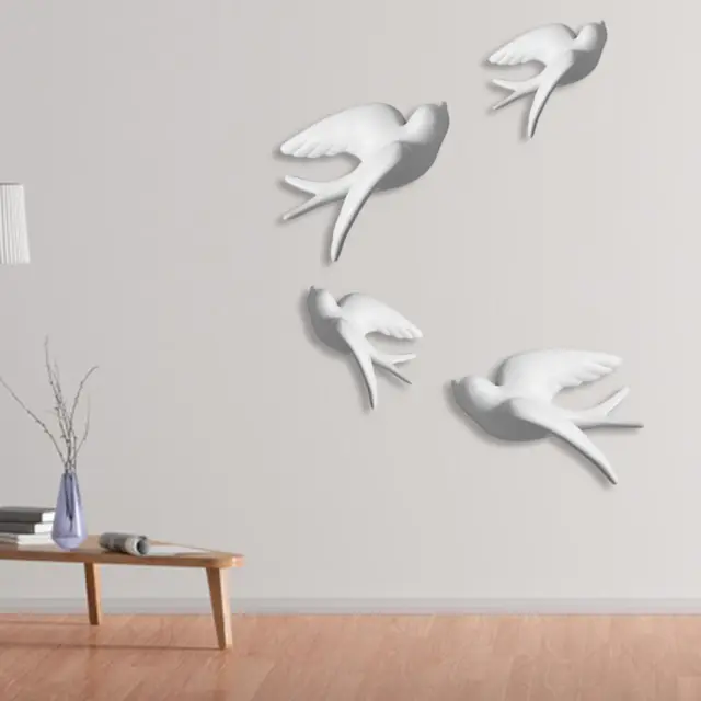 Moderne Nette 3D Vogel Sparrow Wand Kunst Dekoration Speise Ornamente