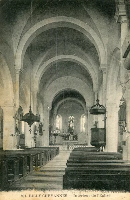 Carte BILLY CHEVANNES Intérieur de l'église