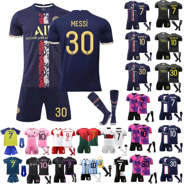 Football Kit Kids Soccer Set Training T Shirts Shorts & Socks 3PCS Sets Jersey