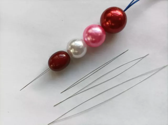 Needles Set Of 3 Extra Fine 0.2mm Beading Matt & Threader Seed Beads Miyuki