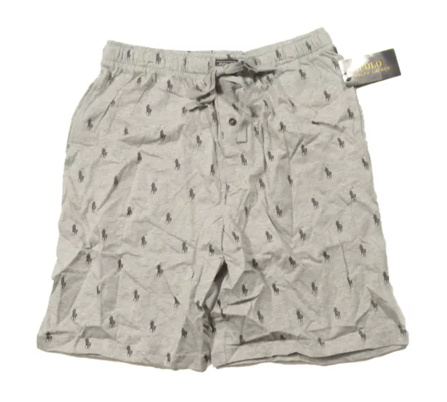 Polo Ralph Lauren Men's Gray All Over Pony Print Cotton Sleep Shorts