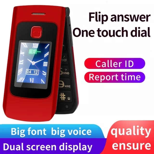 Flip 4G Cell Phones Dual Screen Yeemi K21+ Dual SIM Loud Voice Large Font Phone