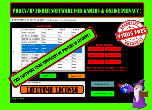 Software fiinder IP, trova proxy per giochi, privacy, raschiamento ecc. chiave a vita