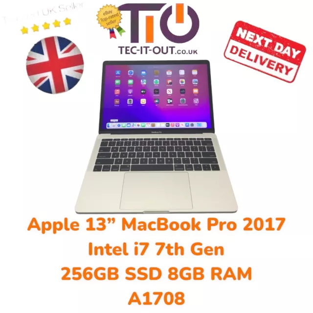Apple 13" Inch MacBook Pro 2017 Intel i7 7th Gen 256GB SSD 8GB RAM - A1708
