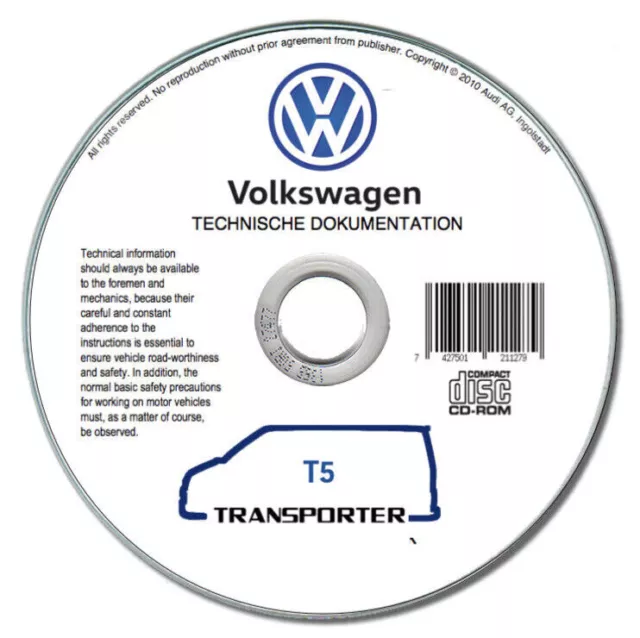 Volkswagen Transporter T5 (2010-2015)  manuale officina - repair manual on cd