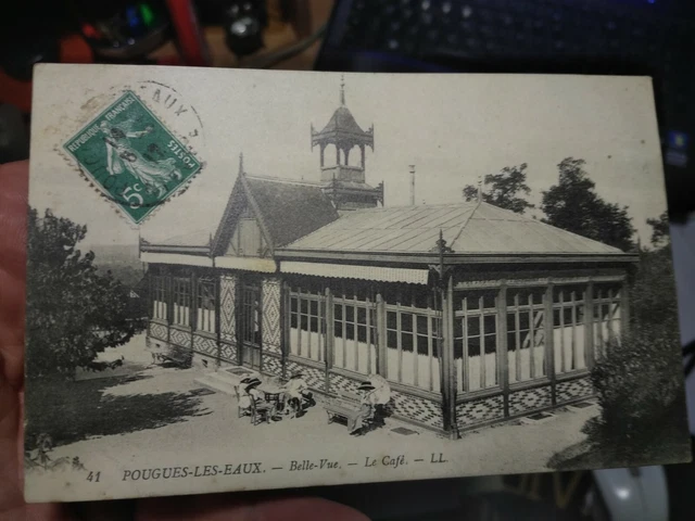 Postcard of Pougues les eaux, beautiful view, coffee.