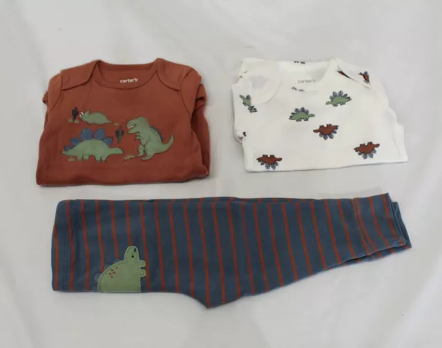 Carter's Baby Boy's 3-Piece Dinosaur Character Set AG4 Multicolor Size 12m NWT