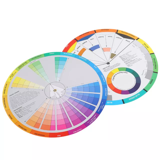 2pc Tattoo Color Wheel Pigment Color Wheel Mixing Guide Tattoo Accessory Gfl Aug