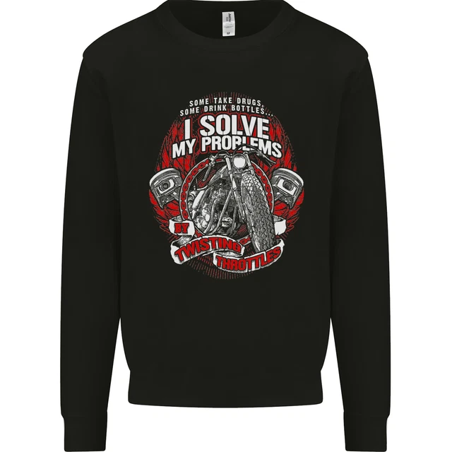 Twisting Throttles Biker Motorcycle Kids Sweatshirt Jumper