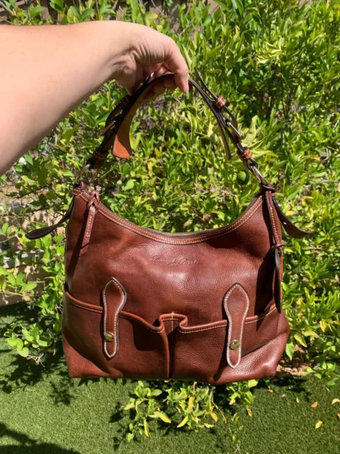 Dooney Bourke LUCY Florentine Vacchetta Leather Handbag Brown Shoulder Purse Bag