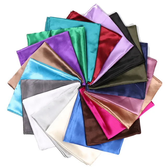 Women Satin Neck Scarves Solid Shawls Wraps Square Kerchief Muslim Scarf 90CM