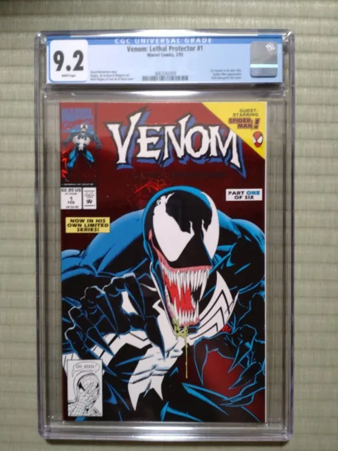Cgc 9.2 Marvel Venom Lethal Protector 1 Spiderman 1993 Comic Carnage Mark Bagley
