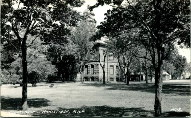 RPPC House Building Manistique Michigan MI - Unused Postcard