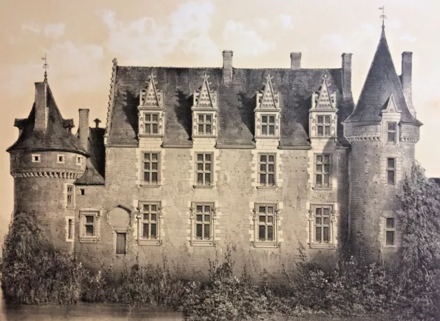 Château de la Motte-Glain, lithographie originale