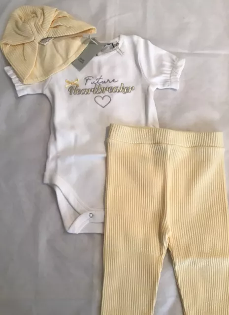 River Island mini ragazze età 9-12 mesi futuro heartbreaker set 3 pezzi nuovo con etichette