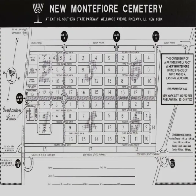 2 Cemetery Plots Side By Side, New Montefiore  New York. (Long Island)